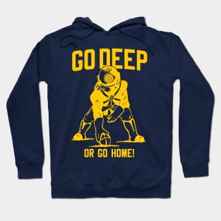 GO DEEP NEW ENGLAND DIVER Blue and Gold Hoodie